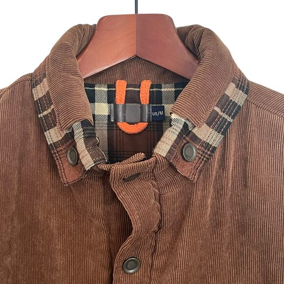 Brown Black Twill & Corduroy Sherpa Lined Shacket Men MED Chore Barn Farm Casual - Picture 3 of 11